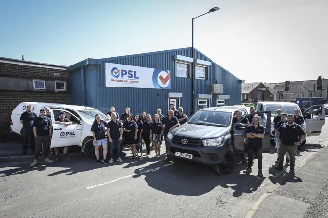 The PSL Team outside the Doncaster Head Office and Warehouse The PSL Team outside the Doncaster Head Office and Warehouse